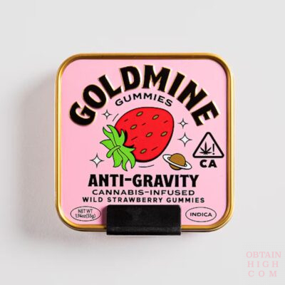 Anti-Gravity Wild Strawberry tin by Goldmine Gummies obtain high